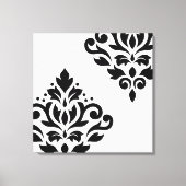 Scroll Damask Art I Zwart op Wit Canvas Afdruk (Voorkant)