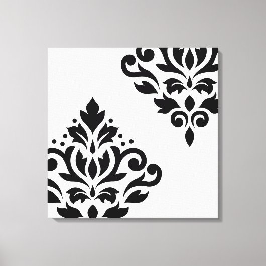 Scroll Damask Art I Zwart op Wit Canvas Afdruk (Voorkant)