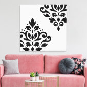 Scroll Damask Art I Zwart op Wit Canvas Afdruk (Insitu (Woonkamer))