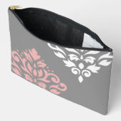 Scroll Damask Art in roze wit grijs Etui (Open)