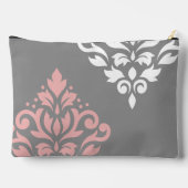 Scroll Damask Art in roze wit grijs Etui (Achterkant)