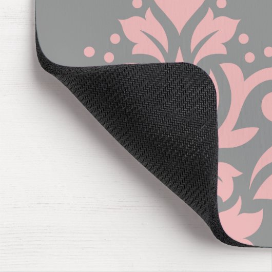Scroll Damask Art in roze wit grijs Muismat (Hoek)