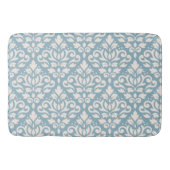Scroll Damask Big Pattern Cream op Blue Badmat (Voorkant)