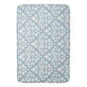 Scroll Damask Big Pattern Cream op Blue Badmat (Voorkant Verticaal)