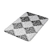 Scroll Damask Big Ptn B&W op grijs Badmat (Gekanteld)