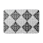 Scroll Damask Big Ptn B&W op grijs Badmat (Voorkant)