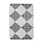 Scroll Damask Big Ptn B&W op grijs Badmat (Voorkant Verticaal)