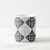 Scroll Damask Big Ptn B&W op grijs Koffiemok (Center)