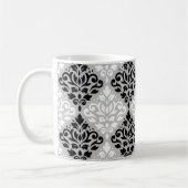 Scroll Damask Big Ptn B&W op grijs Koffiemok (Links)