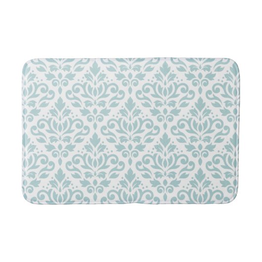 Scroll Damask Big Ptn Duck Egg Blue (B) op White Badmat (Voorkant)