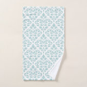 Scroll Damask Big Ptn Lt Duck Egg Blue op White Handdoek (Handdoek)