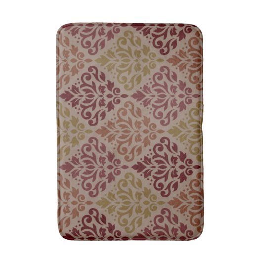Scroll Damask Big PTN Reds Sinaasappel Gold Taupe Badmat (Voorkant Verticaal)