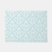 Scroll Damask Big Ptn White op Duck Egg Blue Deurmat (Voorkant)