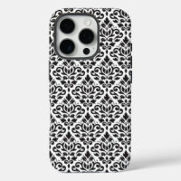 Scroll Damask Black op White Pattern
