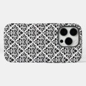 Scroll Damask Black op White Pattern Case-Mate iPhone Case (Achterkant (horizontaal))