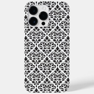 Scroll Damask Black op White Pattern Case-Mate iPhone 14 Pro Max Hoesje