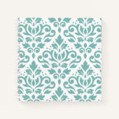 Scroll Damask Blauwgroen groot patroon Notitieboek (Voorkant)