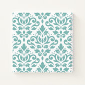 Scroll Damask Blauwgroen groot patroon Notitieboek (Achterkant)