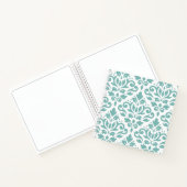 Scroll Damask Blauwgroen groot patroon Notitieboek (Binnen)