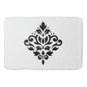 Scroll Damask Design Black Badmat (Voorkant)