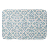 Scroll Damask Groot Patroon Blauw op Cream Badmat (Voorkant)