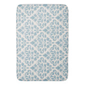 Scroll Damask Groot Patroon Blauw op Cream Badmat (Voorkant Verticaal)