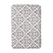 Scroll Damask Groot Patroon Grijs op Cream Badmat (Voorkant Verticaal)