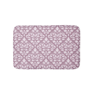Scroll Damask Groot Patroon Roze op Mauve Badmat
