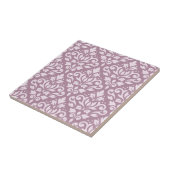 Scroll Damask Groot Patroon Roze op Mauve Tegeltje (Zijkant)
