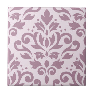 Scroll Damask Grote Design Mauve op Roze Tegeltje