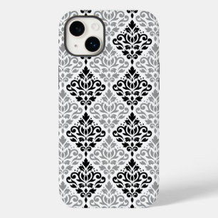 Scroll Damask Grote Patroon Zwart Grijs Wit Case-Mate iPhone 14 Plus Hoesje