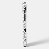 Scroll Damask Grote Patroon Zwart Grijs Wit Case-Mate iPhone Case (Achterkant / Links)