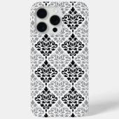 Scroll Damask Grote Patroon Zwart Grijs Wit Case-Mate iPhone Case (Achterkant)