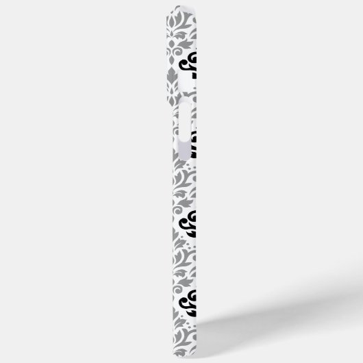 Scroll Damask Grote Patroon Zwart Grijs Wit Case-Mate iPhone Case (Achterkant / Links)