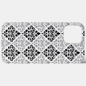 Scroll Damask Grote Patroon Zwart Grijs Wit Case-Mate iPhone Case (Achterkant (horizontaal))