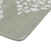 Scroll Damask Kunst I Wit op Groen Snijplank (Hoek)