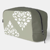 Scroll Damask Kunst I Wit op Groen Toilettasje (Rechterhoek)