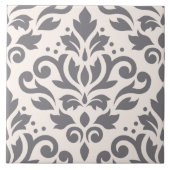 Scroll Damask Large Design Grey op Cream Tegeltje (Voorkant)
