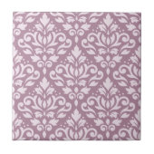 Scroll Damask Large Pattern Pink on Mauve Tegeltje (Voorkant)