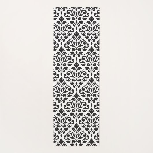 Scroll Damask LG Patroon Zwart op Wit Yogamat (Achterkant)