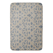Scroll Damask LG Pattern Cream Line Blauw Zand Badmat (Voorkant Verticaal)