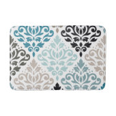 Scroll Damask LG Pattern Teals Bruins Wit Badmat (Voorkant)