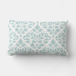 Scroll Damask LG PTN Duck Egg Blue (B) op WT Kussen