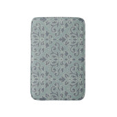 Scroll Damask LG PTN (omtrek) Cream Blues Blauwgro Badmat (Voorkant Verticaal)