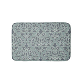 Scroll Damask LG PTN (omtrek) Cream Blues Blauwgro Badmat