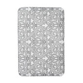 Scroll Damask LG PTN Wit (Zwarte lijn) Grijs Badmat (Voorkant Verticaal)