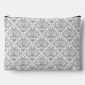 Scroll Damask Line Pattern Zwart op Wit Etui (Voorkant)