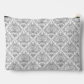 Scroll Damask Line Pattern Zwart op Wit Etui (Achterkant)