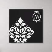Scroll Damask Off-set I (Initiaal ) WB Canvas Afdruk (Voorkant)