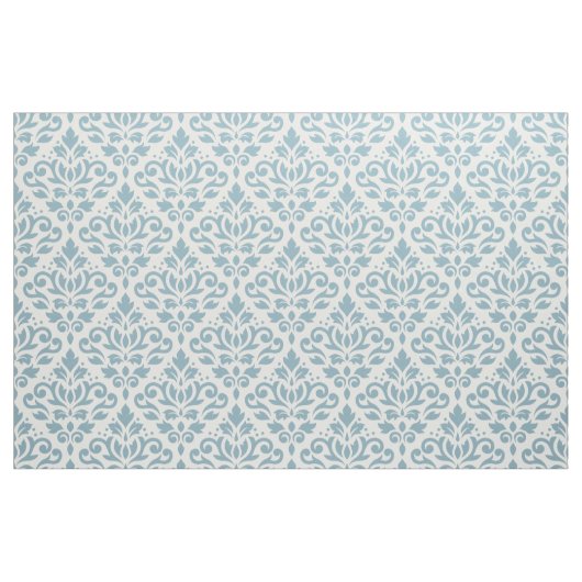 Scroll Damask Patroonblauw op Cream Stof (Yard (91,4 cm))